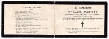 Memorial Card for Wallace Henry Hartley
