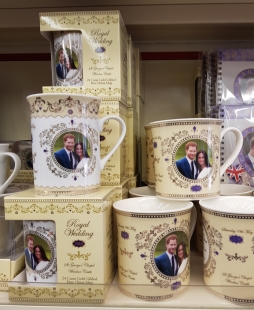 Unofficial souvenirs of the wedding of Prince Harry to Meghan Markle in Windsor town centre