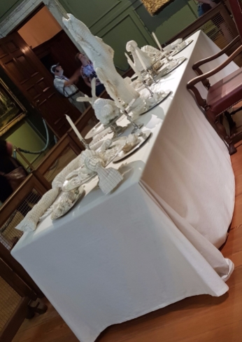 Public Dining Table with folded linen decorations